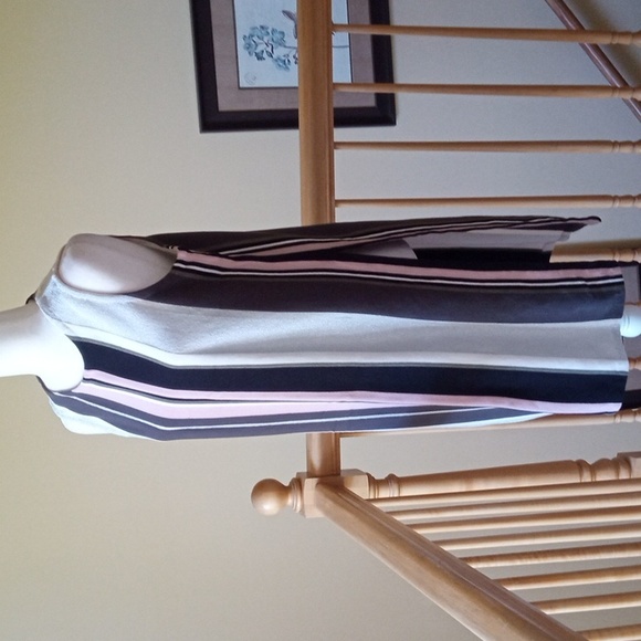 Bar III sleeves cotton blend side slits stretchy knit tunic summer blouse top - Picture 2 of 7